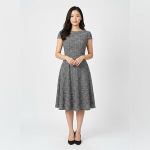 NWT Dress The Population Livia Black Multi Tweed Midi Dress Sz XS